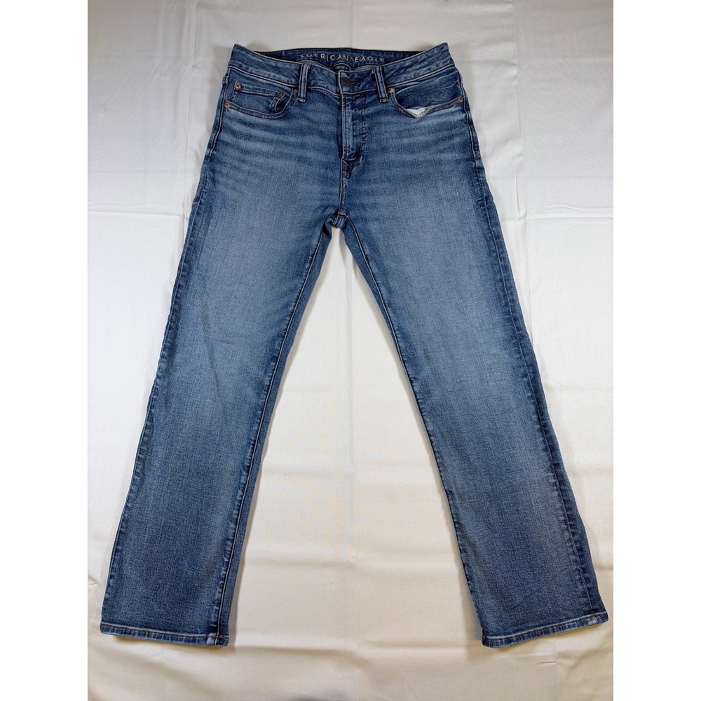 American Eagle Mens Airflex+ Original Bootcut Jeans 31x30 Medium Wash Blue Denim